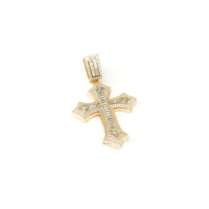 Encrusted Gold Cross Pendant