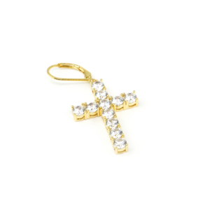Studded Cross Pendant- Gold