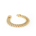 Studded Curb Bracelet- Gold 15mm