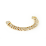 Studded Curb Bracelet- Gold 19mm