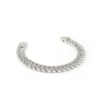 Studded Curb Bracelet- White Gold 12mm