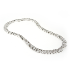 Studded Curb Chain- White Gold 12mm