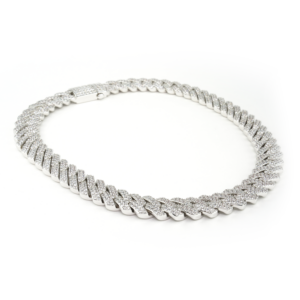 Studded Curb Chain- White Gold 19mm