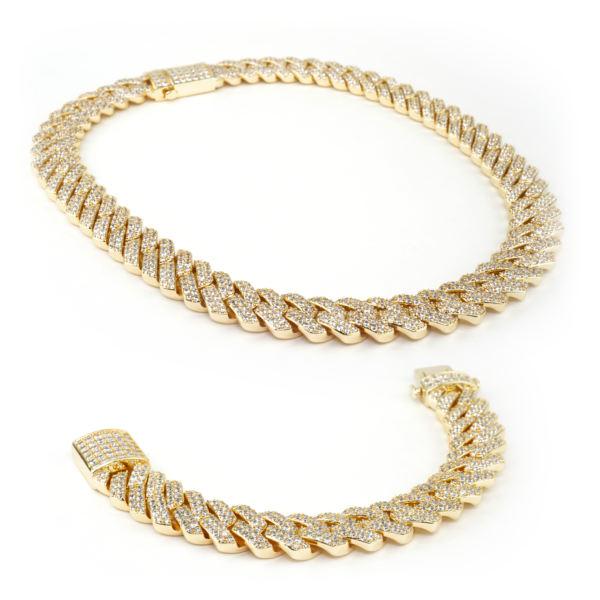 Studded Curb Necklace and Bracelet Set