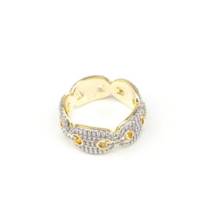 Studded Dog Tag Ring- Gold