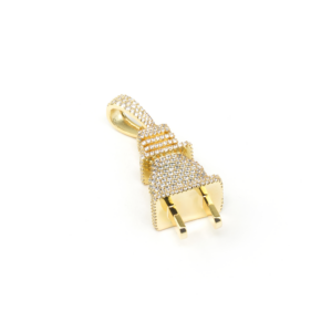 Studded Plug Pendant- Gold