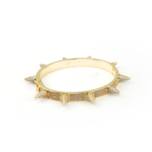 Encrusted Spike Bracelet- Gold