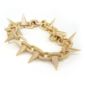 Studded Spike Chain- Gold 28mm
