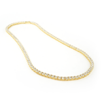 Princess Cut Tennis Necklace- Gold 5mm