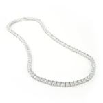 Tennis Necklace- White Gold 5mm Princess Cut