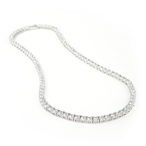 Tennis Necklace- White Gold 5mm Princess Cut
